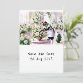 Golfer CAT verjaardagsfeestje uitnodigingskaart Kaart (Staand voorkant)