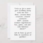 Golfer CAT verjaardagsfeestje uitnodigingskaart Kaart (Achterkant)