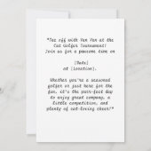 Golfer Cat verjaardagstoernooi Kaart (Achterkant)