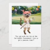 Golfer Cat verjaardagstoernooi Kaart (Voorkant / Achterkant)