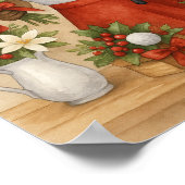 Golfer Cat Woman Kerstthema voor dierenvriend Poster (Hoek)