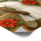 Golfer Cat Woman Kerstthema voor dierenvriend Poster (Hoek)