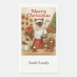 Golfer Cat Woman Kerstthema voor dierenvriend Servet