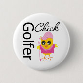Golfer Chick Ronde Button 5,7 Cm (Voorkant)