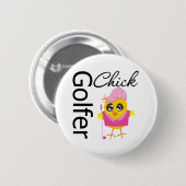 Golfer Chick Ronde Button 5,7 Cm (Voorkant /achterkant)