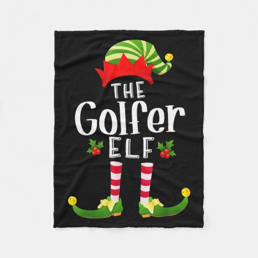 Golfer Christmas Elf Matching Pajama X-mas Party  Fleece Deken (Voorkant)
