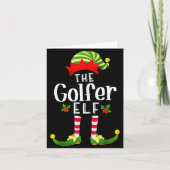 Golfer Christmas Elf Matching Pajama X-mas Party Kaart (Voorkant)