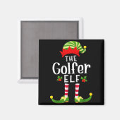 Golfer Christmas Elf Matching Pajama X-mas Party  Magneet (Voorkant / Achterkant)