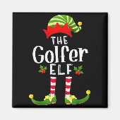 Golfer Christmas Elf Matching Pajama X-mas Party  Magneet (Voorkant)