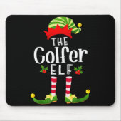 Golfer Christmas Elf Matching Pajama X-mas Party Muismat (Voorkant)