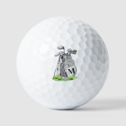 Golfer Classic Initiaal Monogram Golfballen (Voorkant)