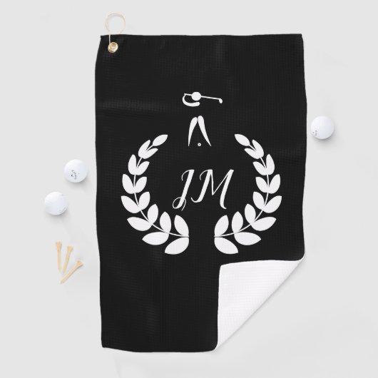 Golfer Clip Art, gepersonaliseerd monogram Golfhanddoek (Insitu)