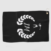 Golfer Clip Art, gepersonaliseerd monogram Golfhanddoek (Horizontaal)