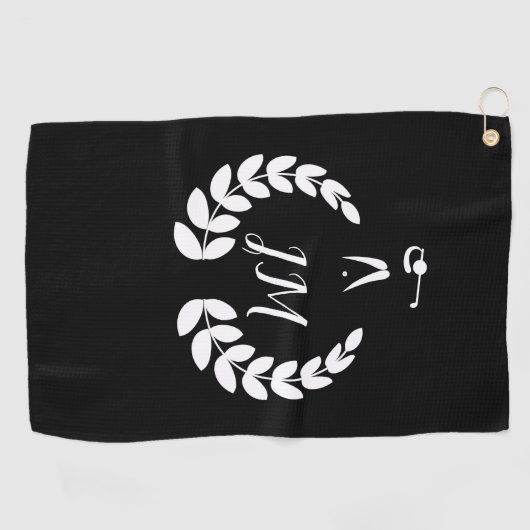 Golfer Clip Art, gepersonaliseerd monogram Golfhanddoek (Horizontaal)