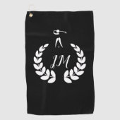 Golfer Clip Art, gepersonaliseerd monogram Golfhanddoek (Voorkant)