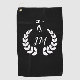 Golfer Clip Art, gepersonaliseerd monogram Golfhanddoek