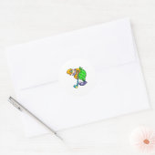 Golfer Clown Ronde Sticker (Envelop)