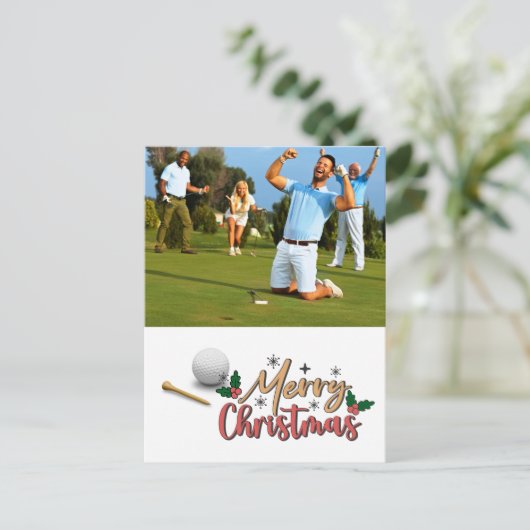 Golfer Creëer je eigen kerst Kaart (Staand voorkant)