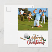 Golfer Creëer je eigen kerst Kaart (Voorkant / Achterkant)