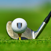 Golfer Crest Crossed Clubs Initial Black Blue Golfballen