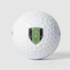 Golfer Crest Gekruiste Clubs Aangepaste Initiaal G Golfballen