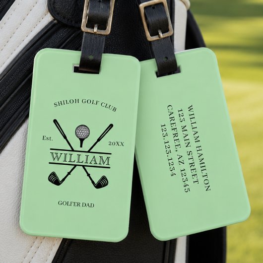 Golfer Cross Club Bagagelabel
