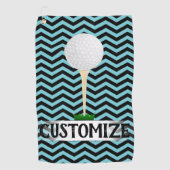 Golfer Custom Text & Color Chevron Golf Towel Golfhanddoek (Voorkant)