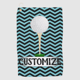Golfer Custom Text & Color Chevron Golf Towel Golfhanddoek