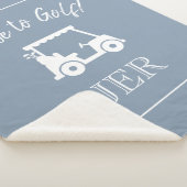 Golfer Cute Golf Cart Monogram Initialen Dusty Blu Sherpa Deken (3/4)
