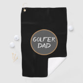 Golfer Dad Black Gray Golf Towel Golfhanddoek (Insitu)
