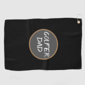 Golfer Dad Black Gray Golf Towel Golfhanddoek (Horizontaal)