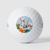 Golfer Dad Father Daughter Persoonlijke foto Golfballen (Voorkant)