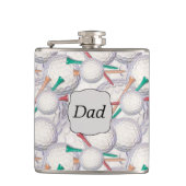 Golfer Dad Golf Balls Pattern Heupfles (Voorkant)