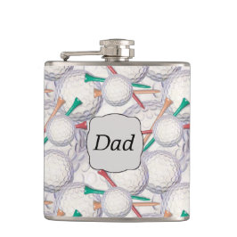 Golfer Dad Golf Balls Pattern Heupfles