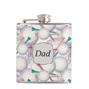 Golfer Dad Golf Balls Pattern Heupfles