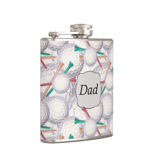 Golfer Dad Golf Balls Pattern Heupfles (Rechts)