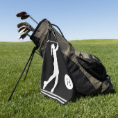 Golfer dames met een zwart of wit silhouet golfhanddoek (Groen)