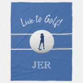 Golfer Dames Sport Sjabloon Blauw Aangepaste Monog Fleece Deken (Voorkant)