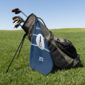 Golfer Dames Sport Sjabloon Blauw Monogram Golfhanddoek (Groen)