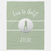 Golfer Dames Sport Sjabloon Sage Green Custom Fleece Deken (Voorkant)