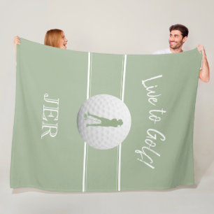 Golfer Dames Sport Sjabloon Sagegroen Aangepast Fleece Deken