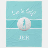 Golfer Dames Sport Sjabloon Teal Monogram Fleece Deken (Voorkant)