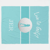 Golfer Dames Sport Sjabloon Teal Monogram Fleece Deken (Voorkant (Horizontaal))