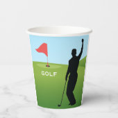 Golfer Design Cup Papieren Bekers (Achterkant)