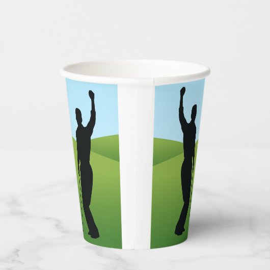 Golfer Design Cup Papieren Bekers (Rechts)