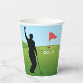 Golfer Design Cup Papieren Bekers (Voorkant)