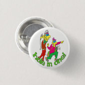 Golfer die een Hole in één krijgt Ronde Button 3,2 Cm (Voorkant /achterkant)