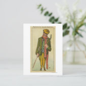 Golfer die een ramp had op de links briefkaart (Staand voorkant)