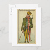 Golfer die een ramp had op de links briefkaart (Voorkant / Achterkant)