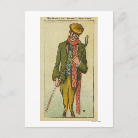 Golfer die een ramp had op de links briefkaart (Voorkant)